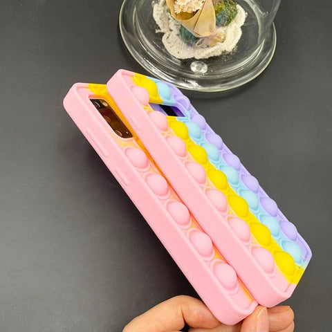 Image of Samsung phone galaxy s20 s21ultra plus push Pop Bubble Fidget Toys 3D Soft Case For note 20 J2 A 70 models with opp bag packaging