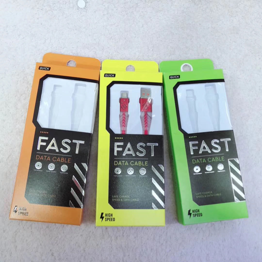 6Foot 2A Fast charging USB Data Cable Charger for iPhone IOS Android V8 Type C