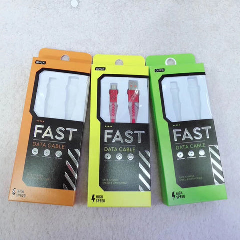 Image of 3ft colorful Braided USB charger cable for iPhone Android Micro USB Type C