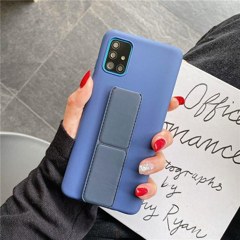 Support Magnetic Car Holder Phone Stand Silicone Case For Samsung Galaxy models S20 S21 note20 note20plus galaxy s21 plus ultra fe s30 j2 core prime pro bumper with holder phone stand