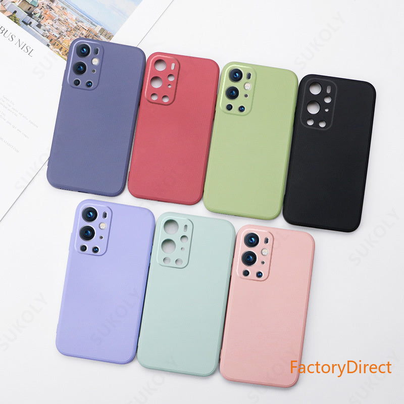 Liquid Silicone Soft Case For OnePlus 9R 9 Pro 8T 8 Pro Shockproof Square Candy Color Phone Case Camera Protective Cover