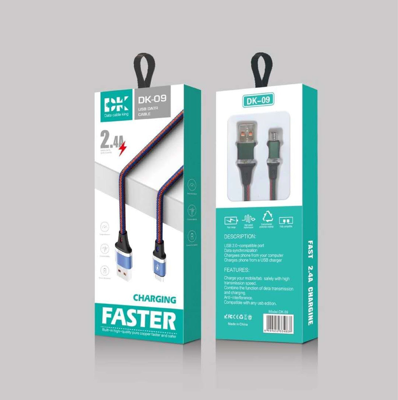 3Foot two colors 2A Fast charging Cable Charger for iPhone IOS Android V8 Type C