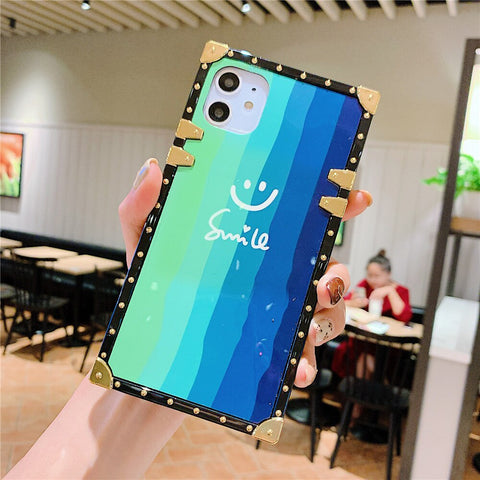 Image of Fashion Gradient Rainbow Square Cover For iPhone models