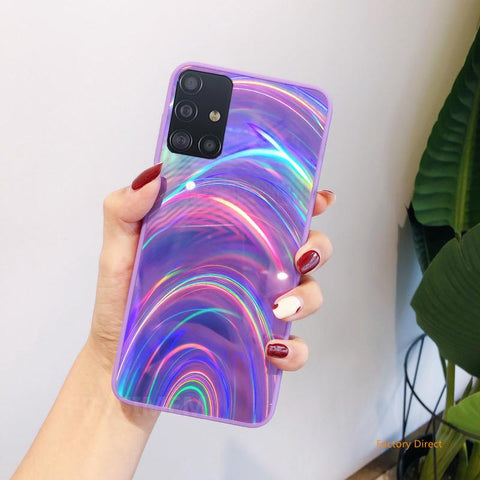 Image of Aurora design Fancy shining colorful phone case back cover for Samsung S M J Note Sery