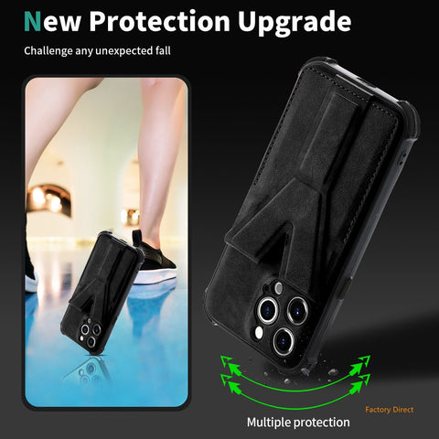 Image of iPhone 13 12 Mini 11 Pro Max Casing Luxury Shockproof  Leather phone case with stand holder and card slot wallet back cover For apple X XR XS Max SE 2020 with magnetic plate