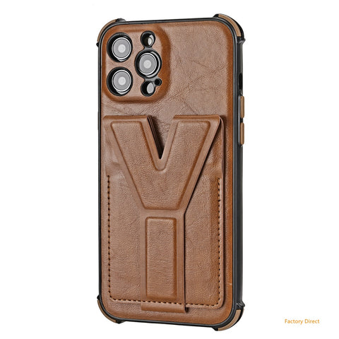 Image of iPhone 13 12 Mini 11 Pro Max Casing Luxury Shockproof  Leather phone case with stand holder and card slot wallet back cover For apple X XR XS Max SE 2020 with magnetic plate