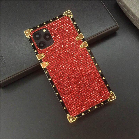 Image of Luxury Bling Cover Square Gold Glitter Phone Case ring holder for Samsung A32 A52 A72 A42 A50 A70 A51 A71 A12 A10S A20S A31 A9 A22 M20 M30S