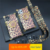 Square Luxury Glitter Fashion Leopard Print Cover Case for iPhone models