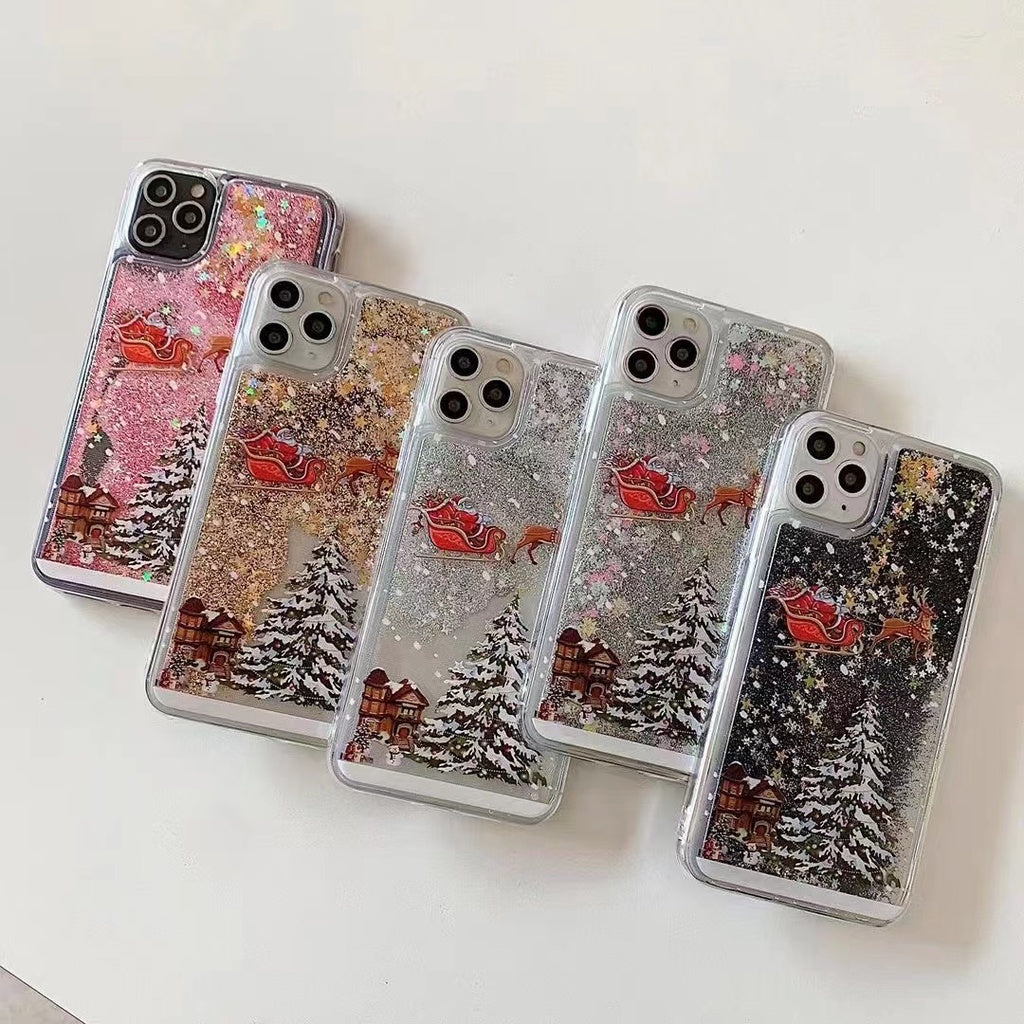 iPhone 12 Pro Max 13 11 stylish Christmas tree snow phone case