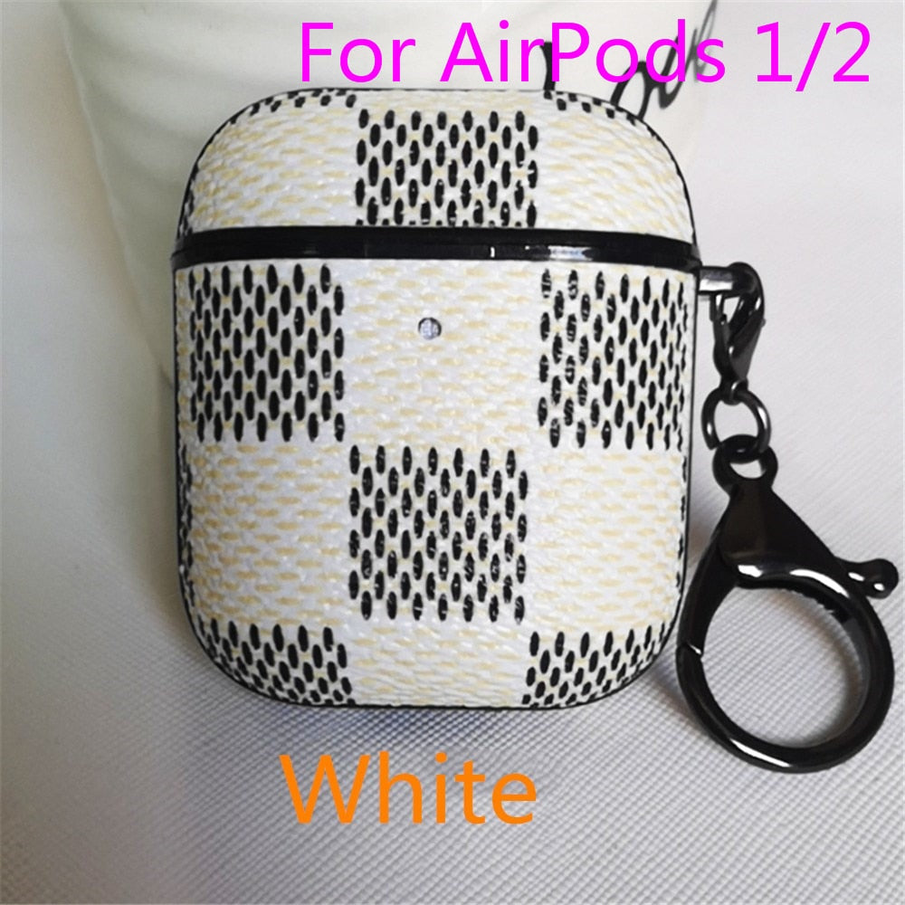 Luxury Leather case for Airpods 1 2  pro 3 with keychain