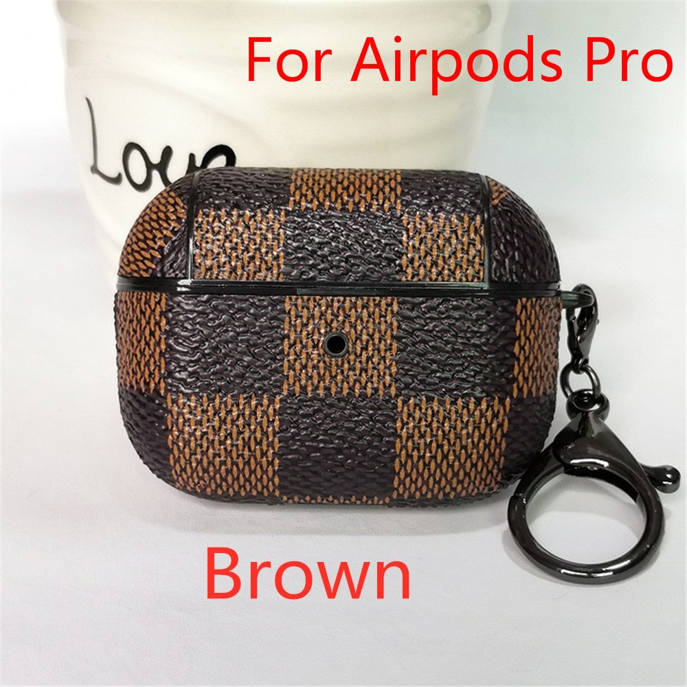 Luxury Leather case for Airpods 1 2  pro 3 with keychain