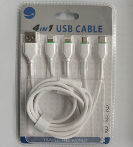 4.2A 3ft 4 in1 Cable micro USB / 2-Lightning / USB-C