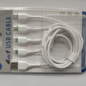 4.2A 3ft 4 in1 Cable micro USB / 2-Lightning / USB-C