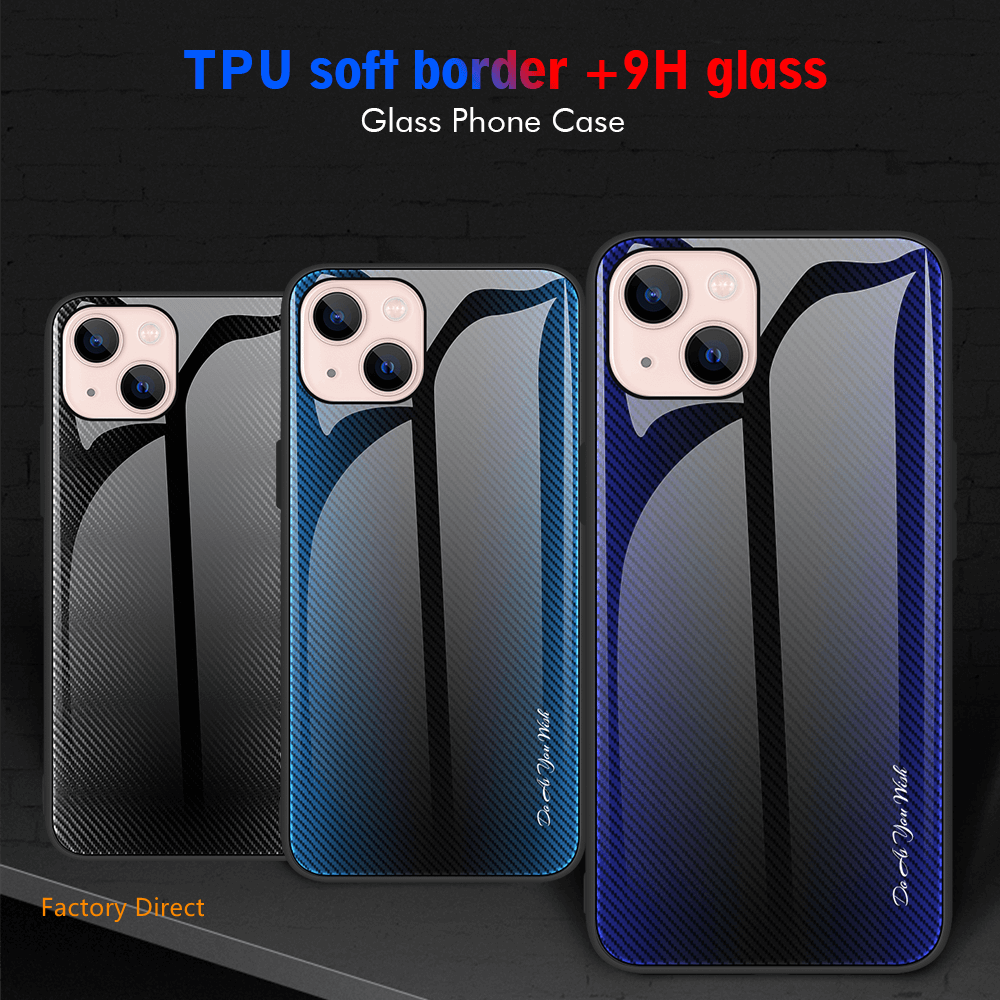 Gradient glass mobile phone case cover for iphone models