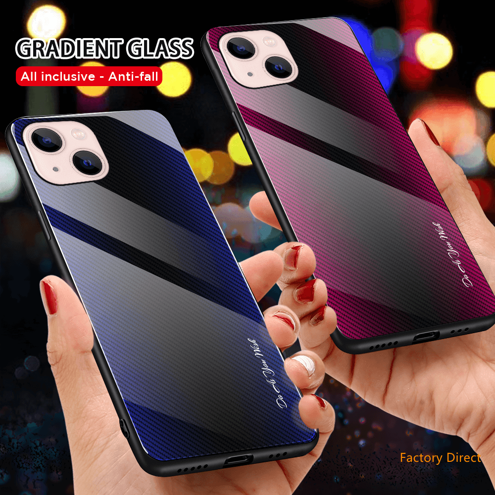 Gradient glass mobile phone case cover for iphone models