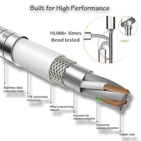 Metal Spring data cable 3ft 2A Fast Charging