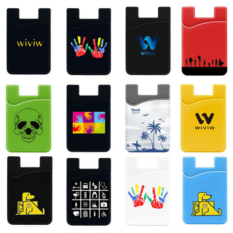 Image of Custom logo print on back cover case for mobile phones with card slot
