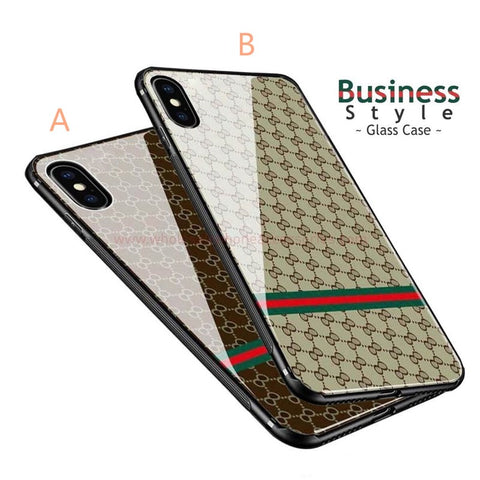 Image of Checked Pattern Design Premium Glass Hard Back Case
