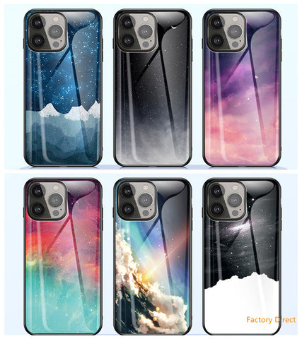 Image of skystarsmoonuniverseglasscase for iphonex xr xs xsmax iphone11 8 7