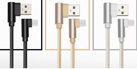 Image of 90 Degree charger cable 10ft extra long fast Charging USB Data for iPhone iPad Android Type C