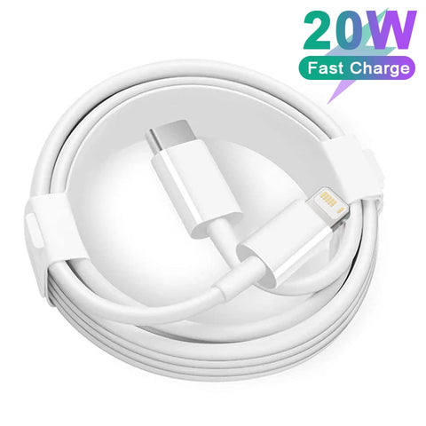 Image of 20W PD cables Type C to 8 pin Lightning fast charging