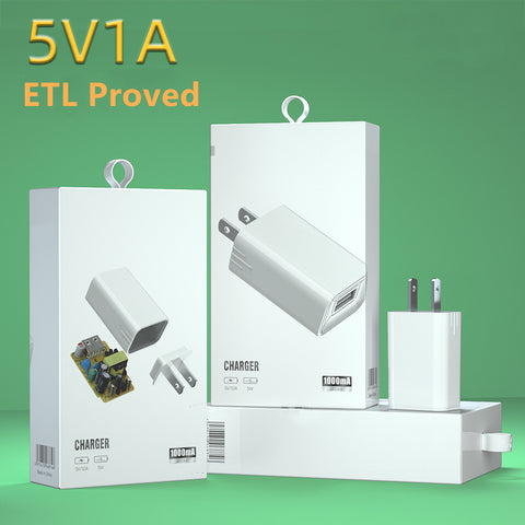 Image of 5V 1A ETL Certificated Universal USB Travel wall charger for Mobile phones